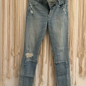 Abercrombie & Fitch Light Blue Distressed Skinny Jeans